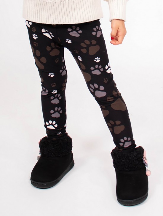 Kids  Paw Print Stretchy Legging 